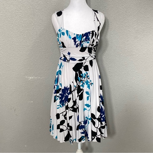 Speechless Blue and Black Floral Midi Dress - Picture 1 of 6